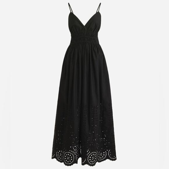 NEW J. Crew Cotton Poplin Smocked Midi Dress 2P - Picture 1 of 14